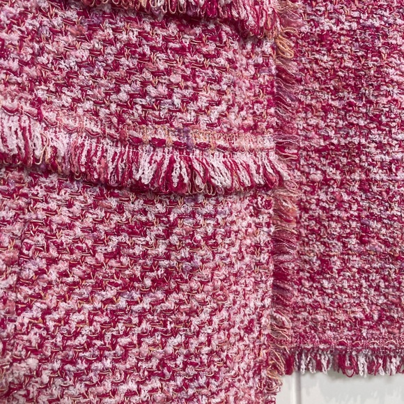 Chico's Pink Tweed Blazer With Fringe - Picture 8 of 12